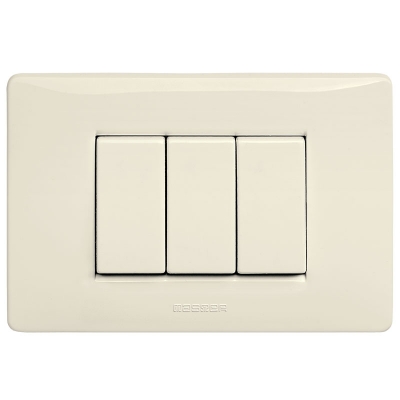 Master - Interruptor sencillo triple 1P 16A (pieza) Marfil