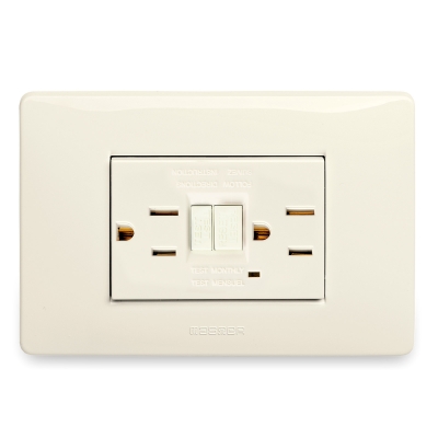 Master - Tomacorriente doble amerciano 15A 125V c/GFCI (pieza) Marfil