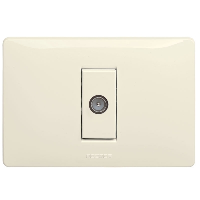 Master - Toma TV Ø 9,5mm pasante (pieza) Marfil