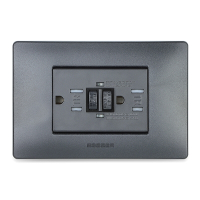 Master - Tomacorriente doble 2P+E 15A 127V GFCI (pieza) Negro