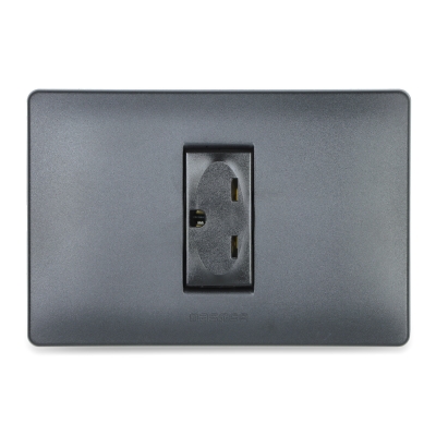 Master - Tomacorriente 2P+T 15A 250V americano (pieza) Negro