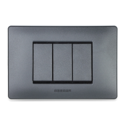 Master - 2 Interruptor sencillo 1P y Interruptor 3 vías/escalera 1P 16AX (pieza) Negro