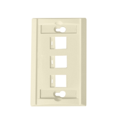 Wirepath 3-Port Keystone Wall Plate With Icon Tabs.  (pieza) Marfíl