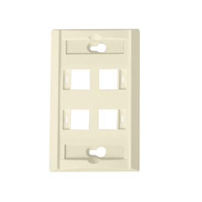 Wirepath 4-Port Keystone Wall Plate With Icon Tabs.  (pieza) Marfíl