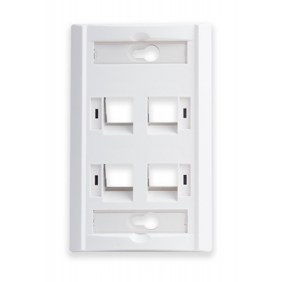 Wirepath 4-Port Angled Keystone Wall Plate With Icon Tabs (pieza)  Blanco