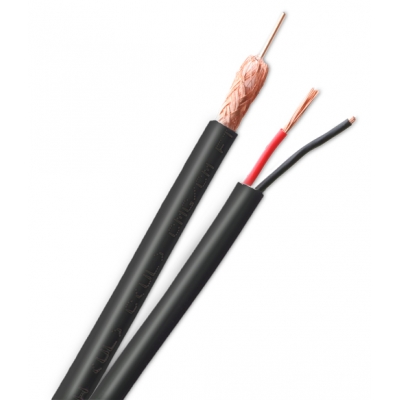Wirepath Cable Coaxial SP-RG59-182-1000-BLK RG59/U Coaxial Cable + 2-Conductor Wire - 1000 ft. Drum (pieza)