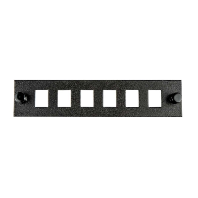 Cleerline SSF Plate, 6 hole opening for 6ea SC Simplex or LC Duplex adapters (pieza) Negro