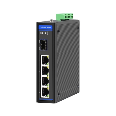Cleerline SSF Industrial Gigabit switch 4x 10/100/1000Base-Tx & 1x SFP slot, DC 10-60V required, DIN mountable (pieza)