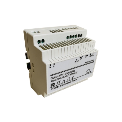 Cleerline SSF Industrial power supply 60W, AC 85-240V input, DC 48V output 1.25A, DIN rail mountable (pieza)