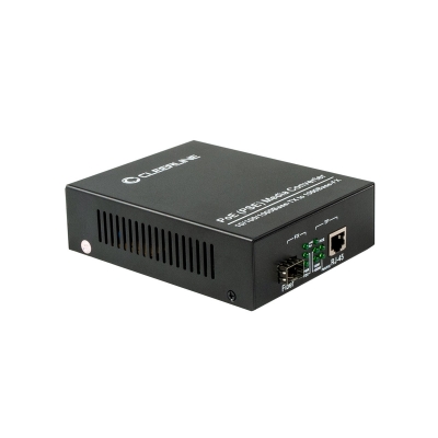 Cleerline SSF Gigabit 10/100/1000Base-Tx to 100/1000Base-X SFP slot, PoE+, AC power (pieza)