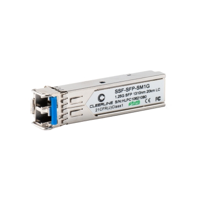 Cleerline SSF 1G SFP transceiver SM 1000Base-LX, 1310nm, 20Km max reach, w/DDM (pieza)
