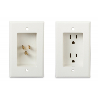 WattBox  PowerLink2 with Duplex Wall Plates and 3 Ft Power Cord - Kit  Blanco
