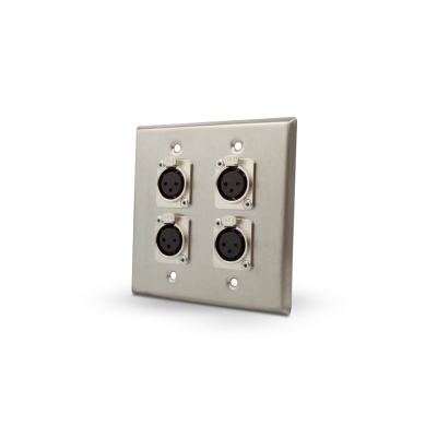 Wirepath Aluminum Double Gang Wall Plate - Female Chassis (4) (pieza)