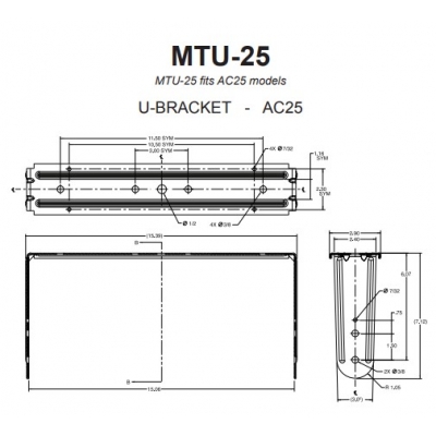 JBL Professional Acecsorio MTU-25 U bracket for AC-25 Negro (pieza)