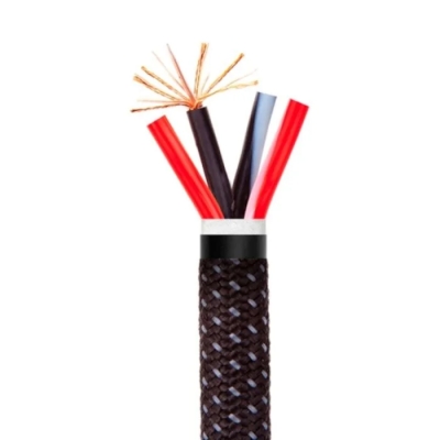 Tributaries - Cable para bocina Series 8 calibre 14 de 4 conductores con triple blindado - Carrete de 15.2 metros (pieza) Negro